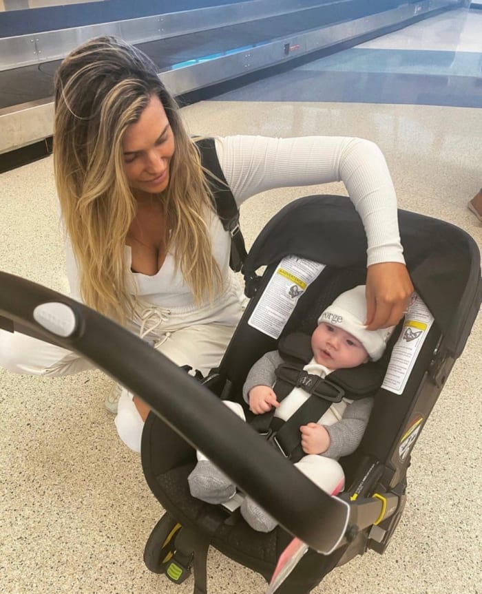 Samantha Hoopes arriving in Scrub Island for her 2020 shoot.